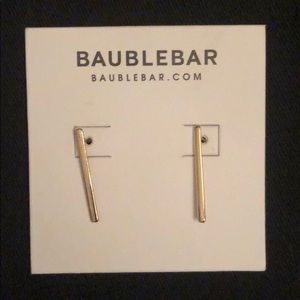 BaubleBar Gold Earings, New with Drawstring Bag